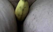 Horny Arab Girl Using A Banana Up CLose
