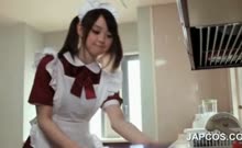 Asian Teen Maid Doing The Cleaning Shows Butt Upskirt