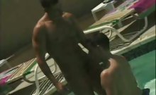 Bodybuilder Poolside Sex