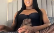 Big Tits Tranny Strokes her Big Cock