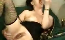 Brunette babe masturbating using her sex toys
